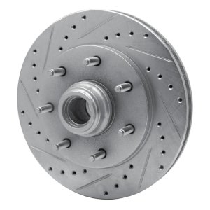 Ford F-250 Brake Rotor (1) - Front Left - R1 Concepts - Drilled & Slotted - Silver - `97-`04